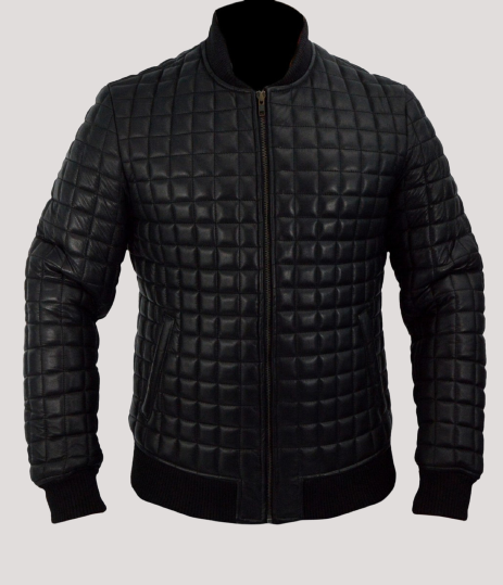 Black Quilted Leather Jacket