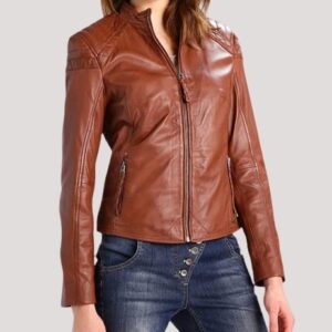 Brown Leather Jacket Womens Outfit