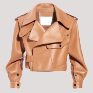 Oversized Brown Leather Jacket