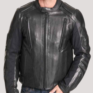 Padded Leather Motorcycle Jacket