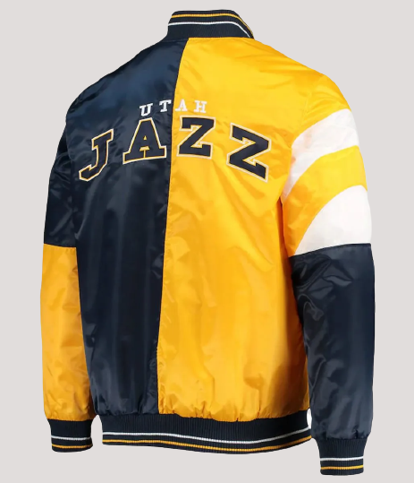 Utah Jazz Leader 75th Anniversary Color Block Satin Jacket - Image 2