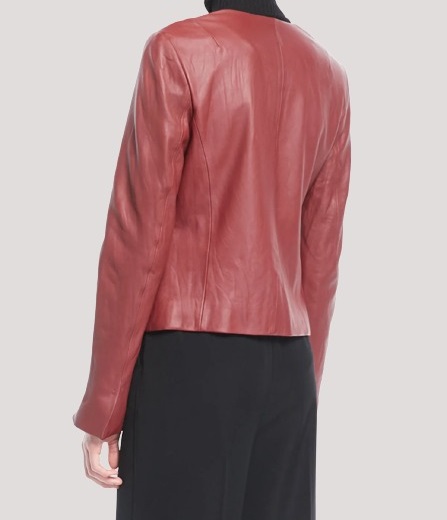 Vince Cross Front Leather Moto Jacket - Image 2