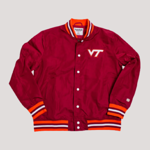 Virginia Tech Hokies Script Bomber Satin Jacket