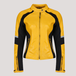 Yellow And Black Leather Jacket