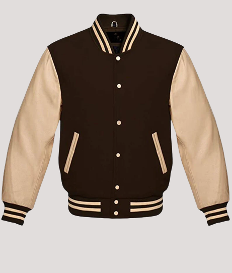 Baseball Jacket With Leather Sleeves