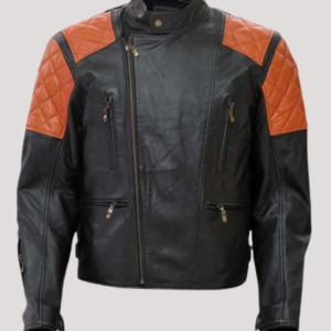 Black And Orange Leather Jacket