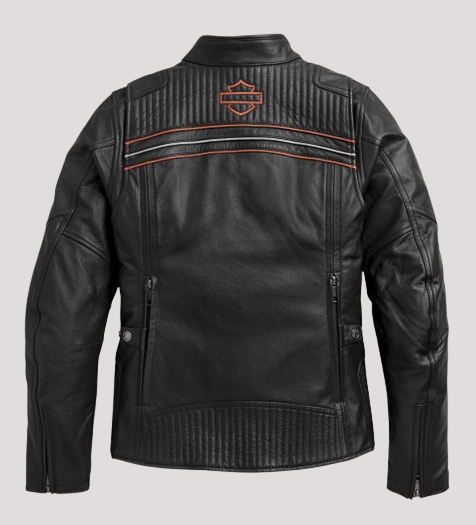 Women's Harley Davidson Black Leather Riding Jacket - Image 2