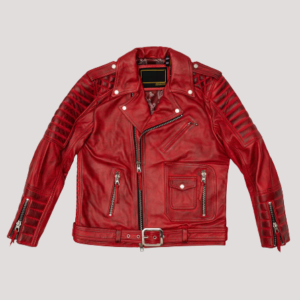 Red Leather Biker Jacket Mens