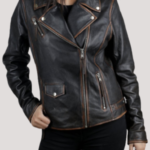 Women's Biker Style Leather Jacket
