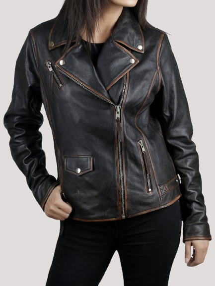 Women's Biker Style Leather Jacket