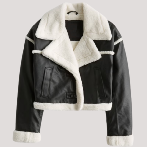 Black Leather Sherpa Jacket
