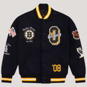 Boston Bruins Ovo X Nhl Varsity Black Jacket