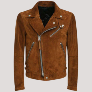 Brown Suede Leather Jacket Mens