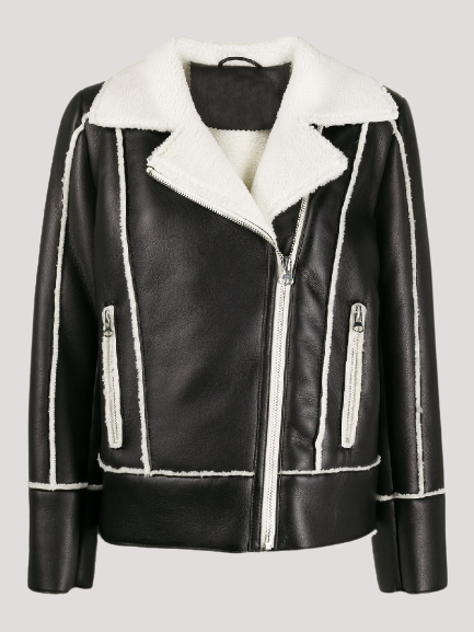 Fluffy Leather Jacket