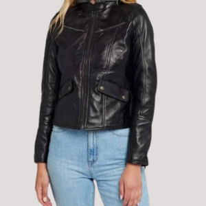 Free People Leather Jacket With Hood