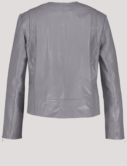 Gray Faux Leather Jacket - Color Jackets