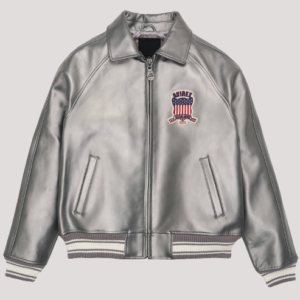 Limited Edition Avirex Pewter Metallic Leather Jacket