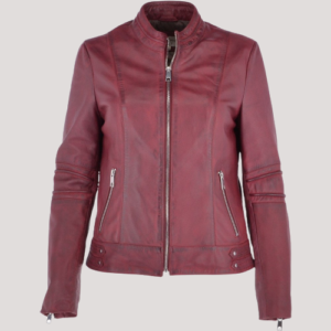 Taupe Leather Jacket Womens