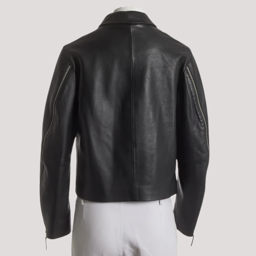 Toteme Black Biker Leather Jacket - Image 2