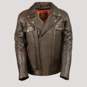 Vented Leather Motorcycle Jacket