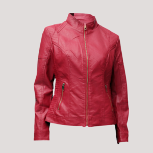 Women Red Leather Jacket