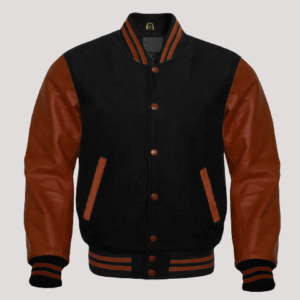 Wool Jacket With Leather Sleeves