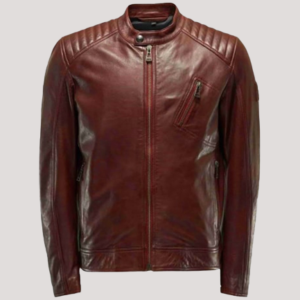 Brown Cafe Racer Leather Jacket