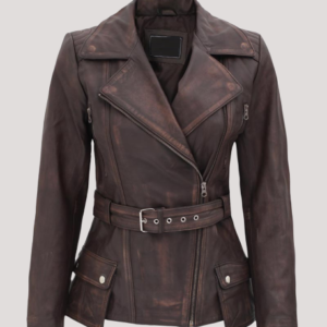 Distressed Women's Leather Jacket