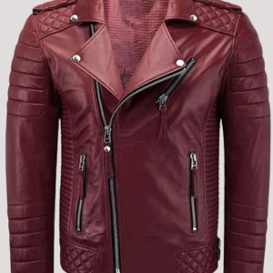 Faux Leather Maroon Jacket