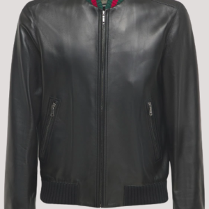 Gucci Black Bomber Leather Jacket