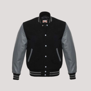 Leather Sleeve Jacket Mens