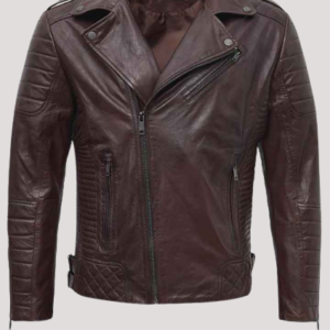 Mens Asymmetrical Leather Jacket