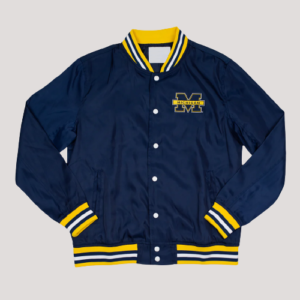 Michigan Retro Varsity Bomber Satin Jacket