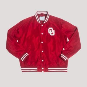 Oklahoma Sooners Ou Script Red Bomber Jacket