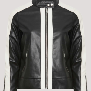 Plus Size Leather Bomber Jacket