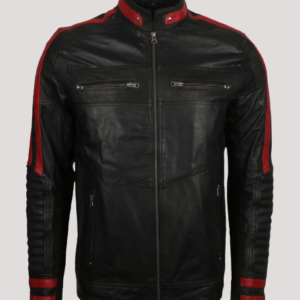 Red And Black Leather Motorcycle Jacket