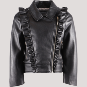 Ruffle Leather Jacket