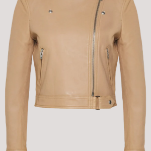 Tan Leather Moto Jacket