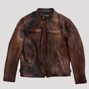 Cafe Racer Leather Motorcycle Jacket