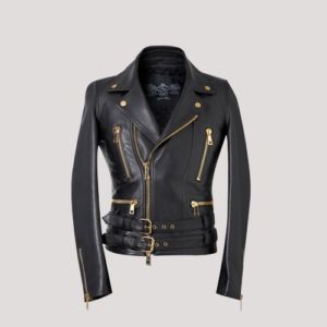 Leather Jacket Gold Zips