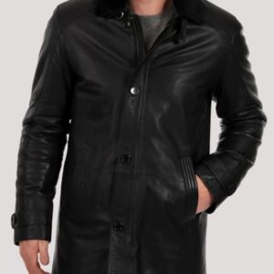 Long Black Leather Jacket Men's