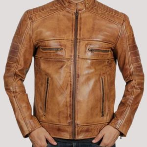 Tan Leather Motorcycle Jacket