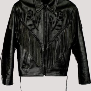 Western Black Leather Jacket Womens