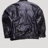 90s Vintage Bomber Black Leather Jacket - Image 2
