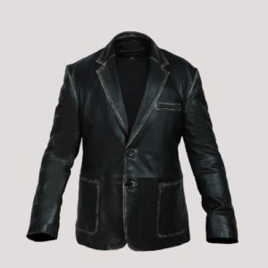 Black Leather Jacket Blazer