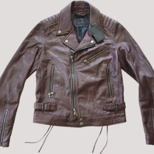 Diesel Black Gold Leather Jacket