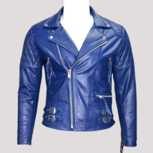 Electric Blue Leather Jacket