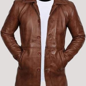 Leather Jacket Long Men