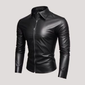 Leather Jacket With Shirt