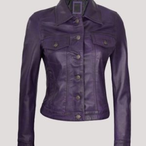 Leather Trucker Jacket Women's